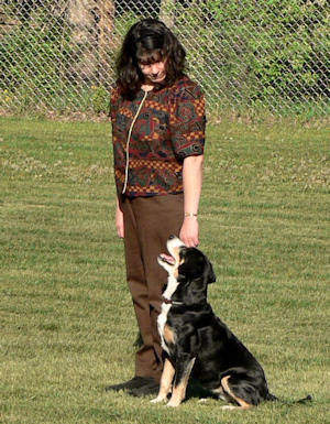 Bayla & I practicing novice obedience exercises